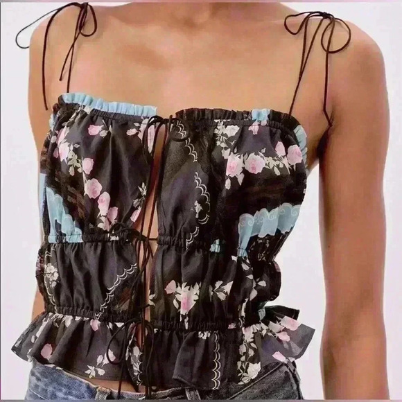 For Love & Lemons Handkerchief Print Cotton Tank – XS - Picture 9 of 11